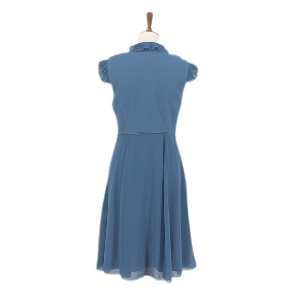 Adrianna Papell Ruffle Front Sleeveless Blue Dress - Picture 4 of 9